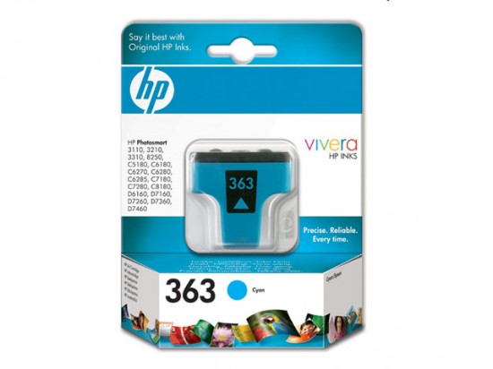 Hewlett Packard HP 363 Cyan Ink Cartridge [C8771EE]