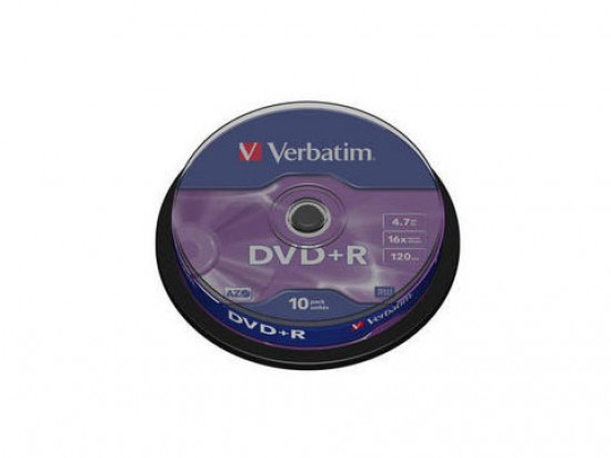 Verbatim DVD+R Matt Silver 10-Pack Spindle 16x (4.7GB) [43498]